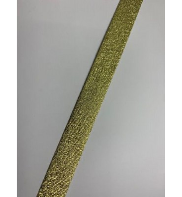 Biaisband, lurex goud, 20 mm